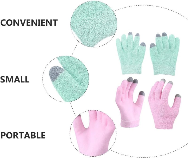 2Pairs Touch Screen Moisturizing Gel Gloves for Dry Cracked Hands Beauty Care Essential Oil Spa Gloves for Skin Repair and Hydration Soft Material Suitable for Nighttime Use and - Image 3