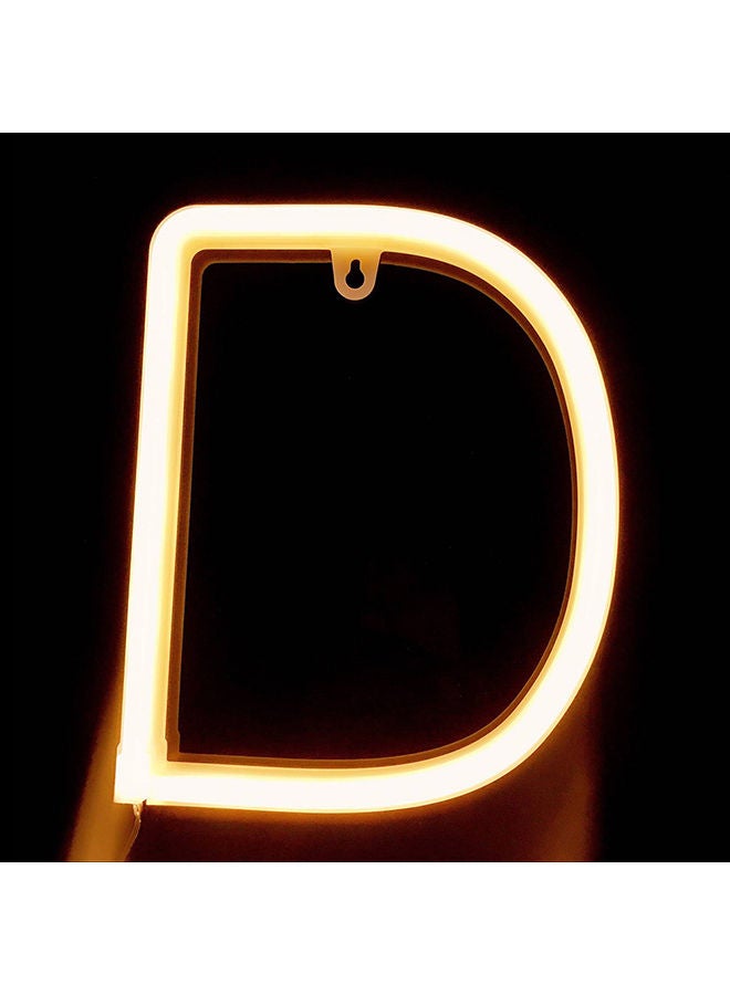 NIBEMINENT LED Battery Operated Letter D Night Light Lamp White 0.218kg - Image 2