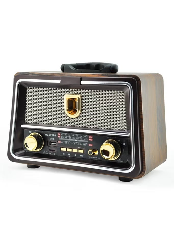 دينكس راديو كلاسيكي قابل لاعادة الشحن مع كشاف LED ، راديو محمول ايه ام اف ام مع افضل صوت، راديو يعمل بالطاقة الشمسية و البطارية و قابل لاعادة الشحن، يدعم بطاقة تي اف و تشغيل USB - Image 3
