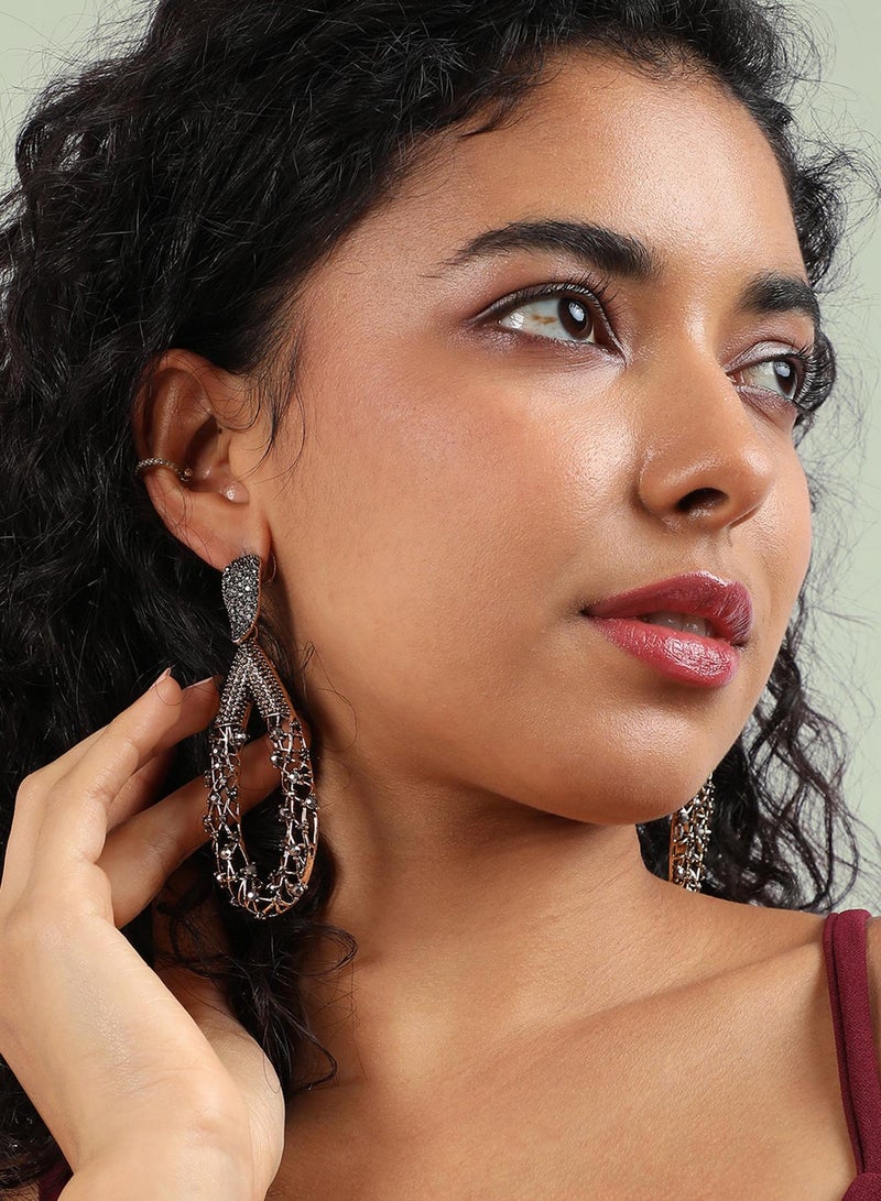 SOHI Intricate Constellation Teardrop Artificial Drop Earring Jewellery - Image 4