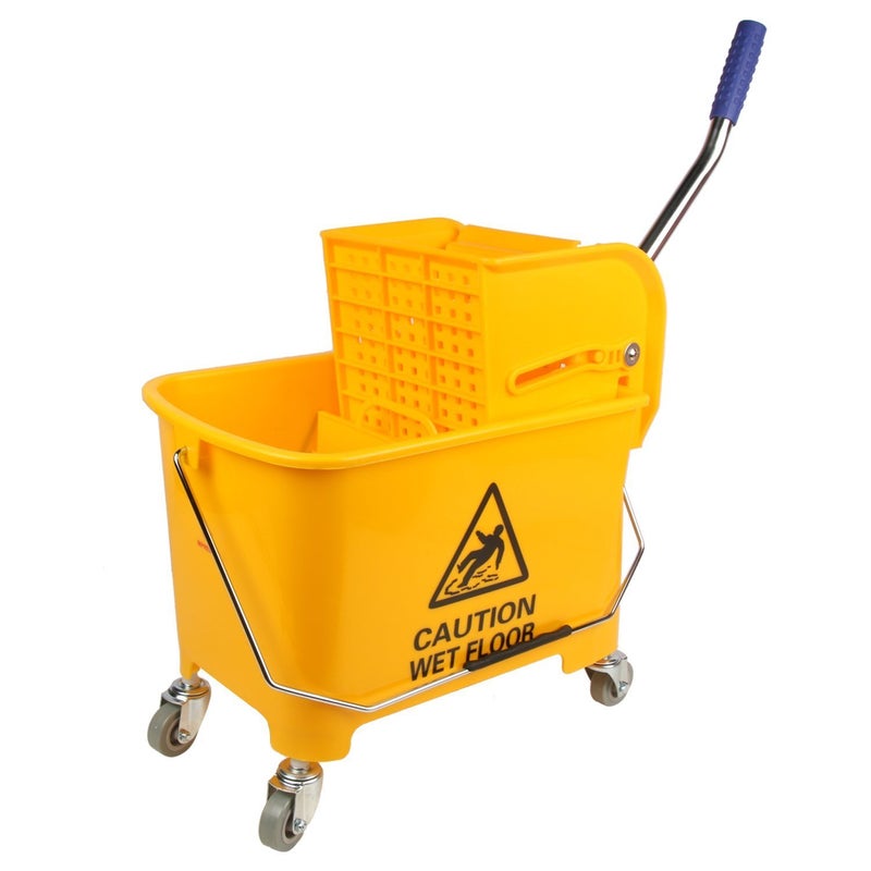 PUFFIN Mini Mop Bucket Wringer Trolley 20 LTR. (Yellow) - Image 2