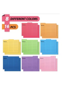 Generic Colored Tab File Folders, 1/3 Cut, Letter Size, 11.5 x 9.6 Inch, Lined File Folders with Tabs in 8 Vibrant Colors, 16PCS  - Image 2