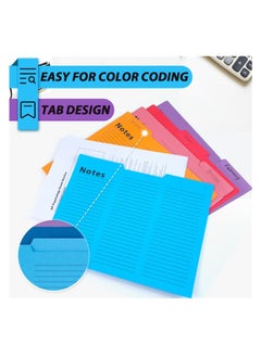 Generic Colored Tab File Folders, 1/3 Cut, Letter Size, 11.5 x 9.6 Inch, Lined File Folders with Tabs in 8 Vibrant Colors, 16PCS  - Image 4