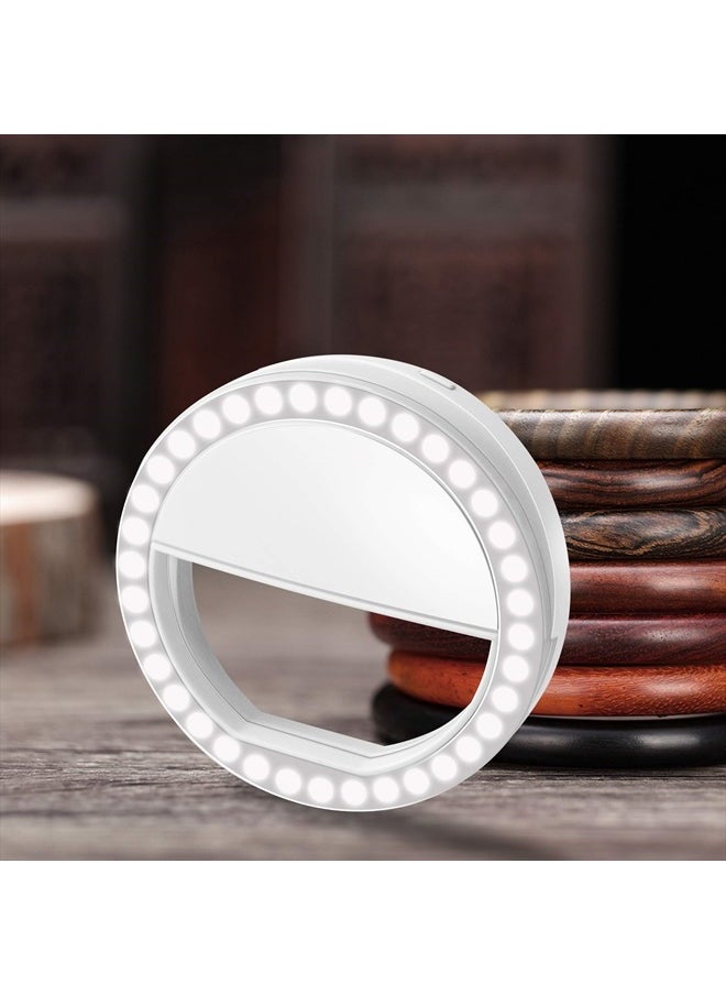 XINBAOHONG Selfie Ring Light Rechargeable Portable Clip-on Selfie Fill Light with 36 LED for Smart Phone Photography, Camera Video, Girl Makes up Black …  - Image 5