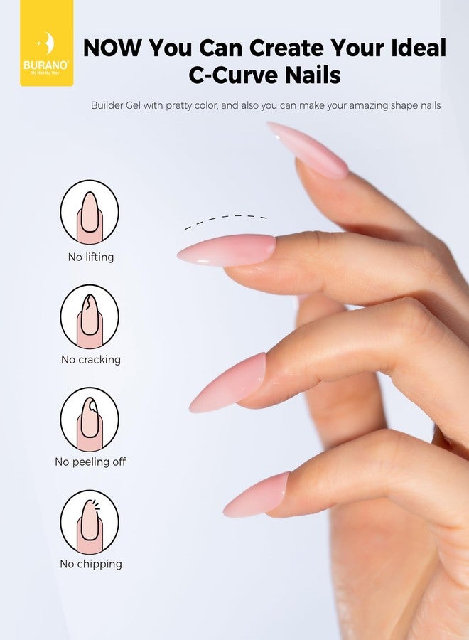 BURANO 5 in 1 Builder Base Gel 0.5 oz, Builder Gel for Nails Hard Gel Nail Extension Quick Building Gel, Builder Gel in a Bottle for Nail Pro & Beginner (Nude Pink) - Image 3
