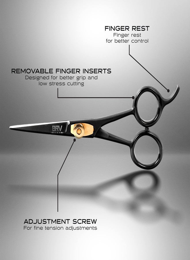 BRV MEN Razor Sharp Beard & Mustache Scissors - 5" - High Carbon Stainless Steel - Facial Hair Trimming Shears - RIGHT HANDED, Black - Image 4