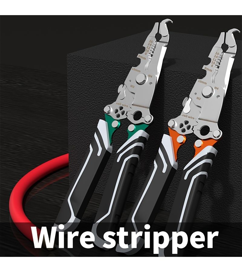 Durable Multi Function Folding Chrome Vanadium Steel Wire Stripper With Sharp Hole And Quick Pulley Design - Image 5