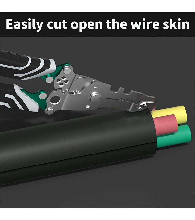 Durable Multi Function Folding Chrome Vanadium Steel Wire Stripper With Sharp Hole And Quick Pulley Design - Image 4