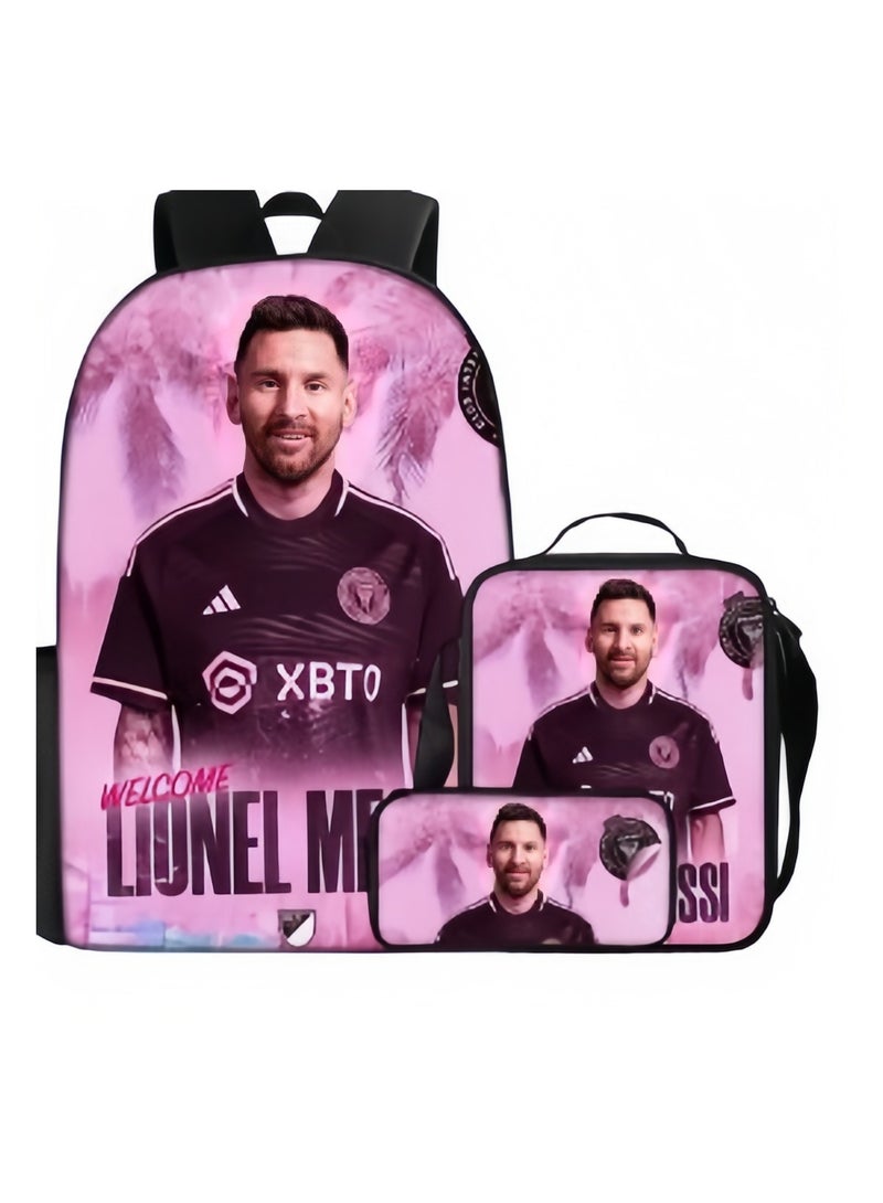 Student  Print Schoolbag Backpack 29*16*42CM + Shoulder Bag 19*6*23CM + Pencil Case 24*7*11CM Three-piece Set