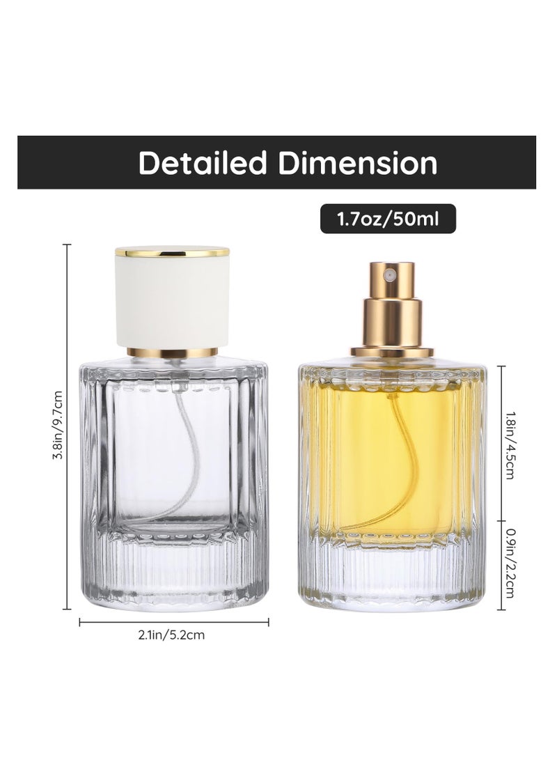 SYOSI Cologne Travel Bottle Refillable, 2 Pack 50ml Empty Perfume Spray Bottles, Glass Perfume Atomizer, Vintage Cologne Sample Container Travel Essentials for Frangrance Toiletries Cosmetic - Image 4