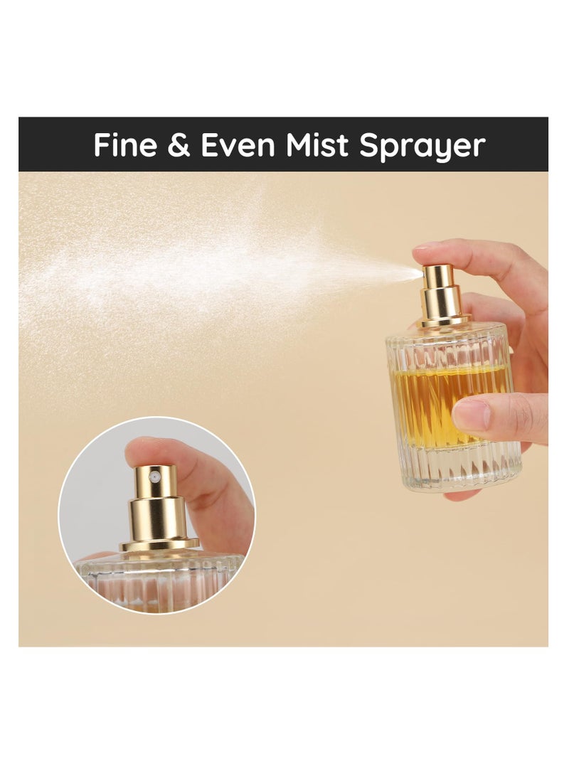 SYOSI Cologne Travel Bottle Refillable, 2 Pack 50ml Empty Perfume Spray Bottles, Glass Perfume Atomizer, Vintage Cologne Sample Container Travel Essentials for Frangrance Toiletries Cosmetic - Image 2