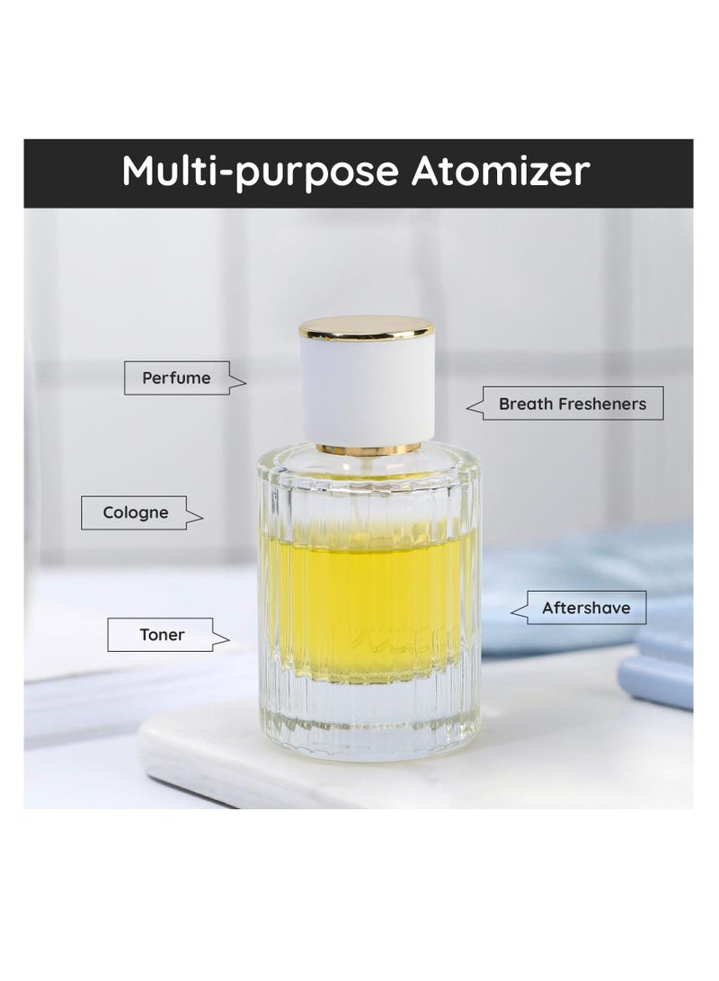 SYOSI Cologne Travel Bottle Refillable, 2 Pack 50ml Empty Perfume Spray Bottles, Glass Perfume Atomizer, Vintage Cologne Sample Container Travel Essentials for Frangrance Toiletries Cosmetic - Image 5