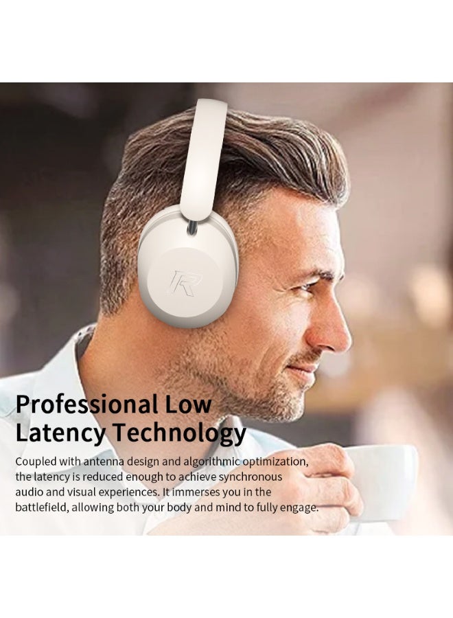 caijin Head-mounted Bluetooth headset, foldable wireless Bluetooth headset, no sound leakage wireless gaming headset, Hi-Fi stereo sports headset, long battery life, compatible with mobile phones, computers, iPads, etc. - Image 2