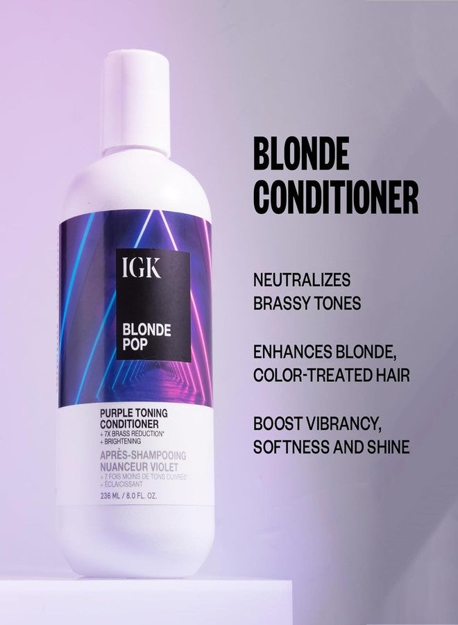 IGK Blonde Pop Shampoo + Conditioner Set | Purple Toning + Brighten + Neutralize Brass | Vegan + Cruelty Free | 8 oz (Set of 2) - Image 5