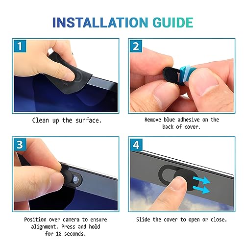 KACA Webcam Cover, Privacy Protector Webcam Cover Slide, Compatible with Laptop, Desktop, PC, Smartphone, Protect Your Privacy and Security, Strong Adhesive, Set of 6 - Image 5