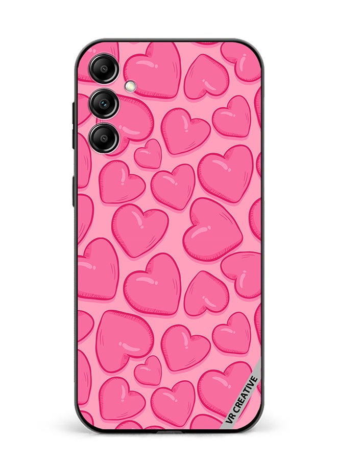 VR CREATIVE Protective Case Cover For Samsung Galaxy M14 Pink Herat Design Multicolour - Image 1