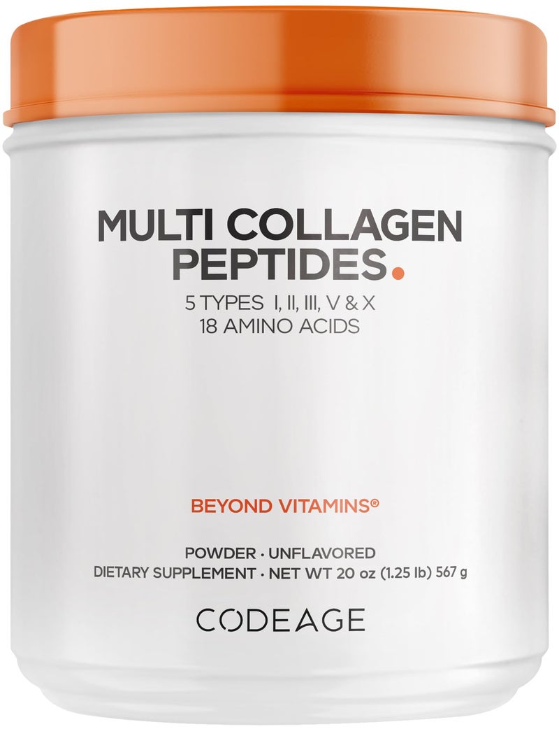 Codeage Multi Collagen Protein Powder Peptides Hydrolyzed Collagen for Women Men Collagen Supplements Grass Fed Bone Broth 2Month Supply Unflavored Type 1 2 3 5 10 NonGMO 20 OZ