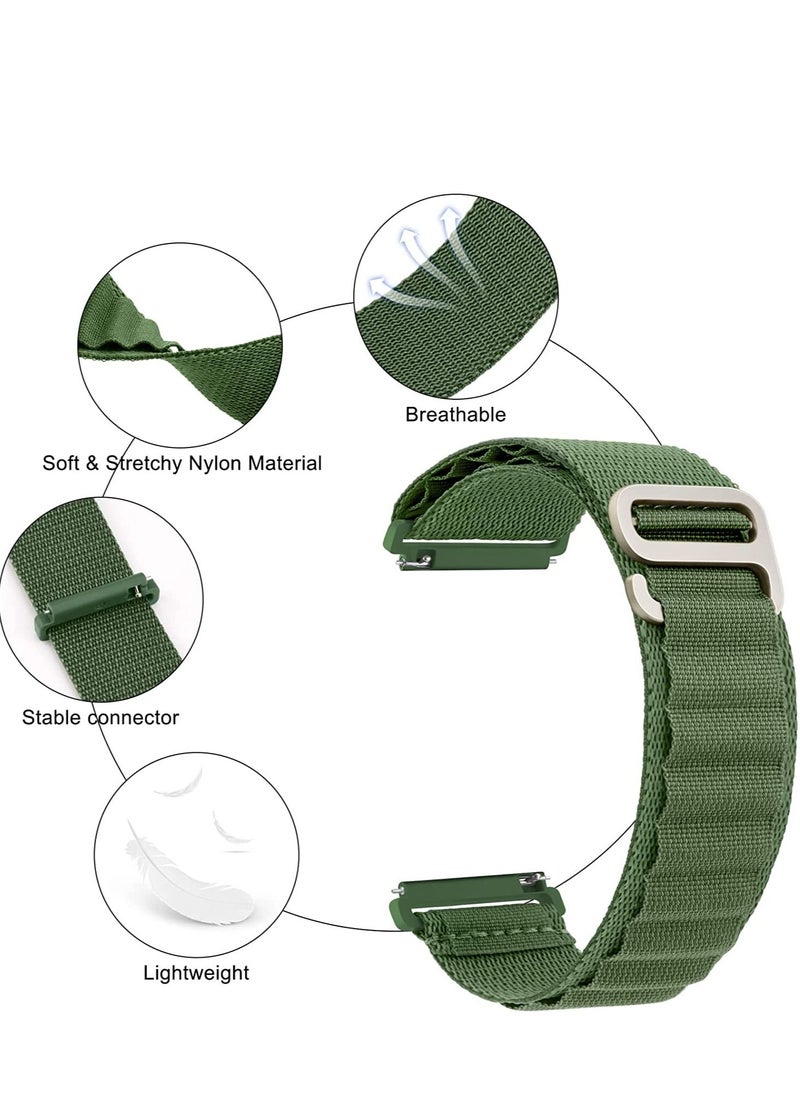 Generic - Alpine Loop 22mm Compatible With Honor Watch Magic 2 46mm, Durable Sport Nylon Strap With Titanium G Hook  Olive Green - Image 1