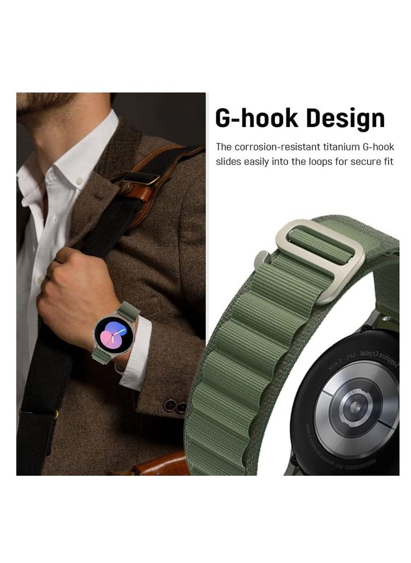 Generic - Alpine Loop 22mm Compatible With Honor Watch Magic 2 46mm, Durable Sport Nylon Strap With Titanium G Hook  Olive Green - Image 1