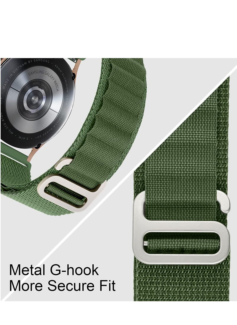 Generic - Alpine Loop 22mm Compatible With Honor Watch Magic 2 46mm, Durable Sport Nylon Strap With Titanium G Hook  Olive Green - Image 1