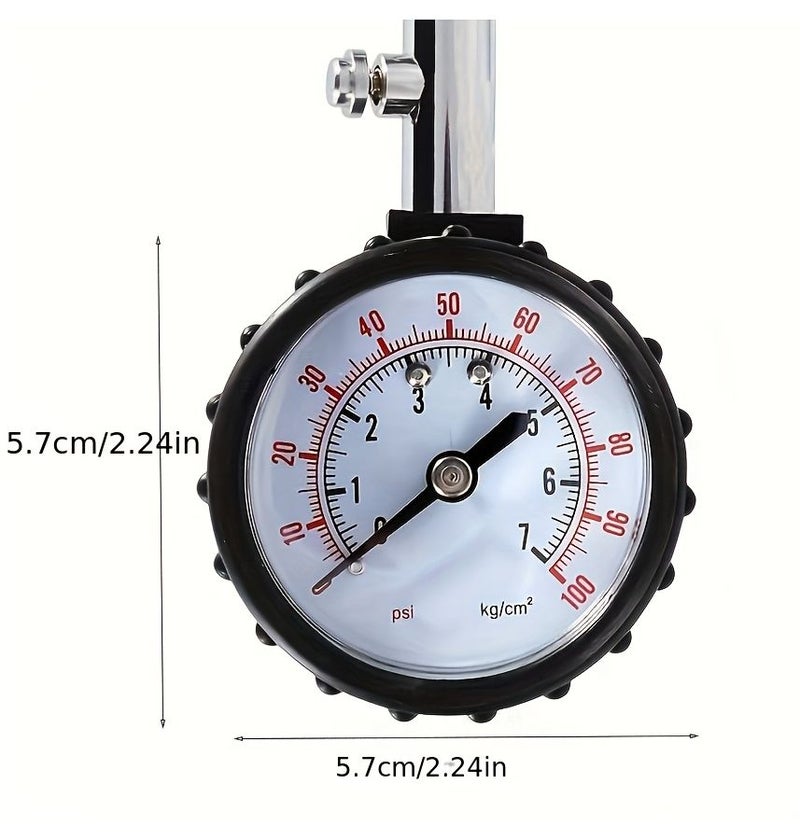0 100 PSI High Precision Tire Pressure Gauge with a Raw Material Belt 2pcs Set Professional Digital Air Pressure Meter Precise Easy to Read Dial for Cars Trucks Motorcycles - Image 3