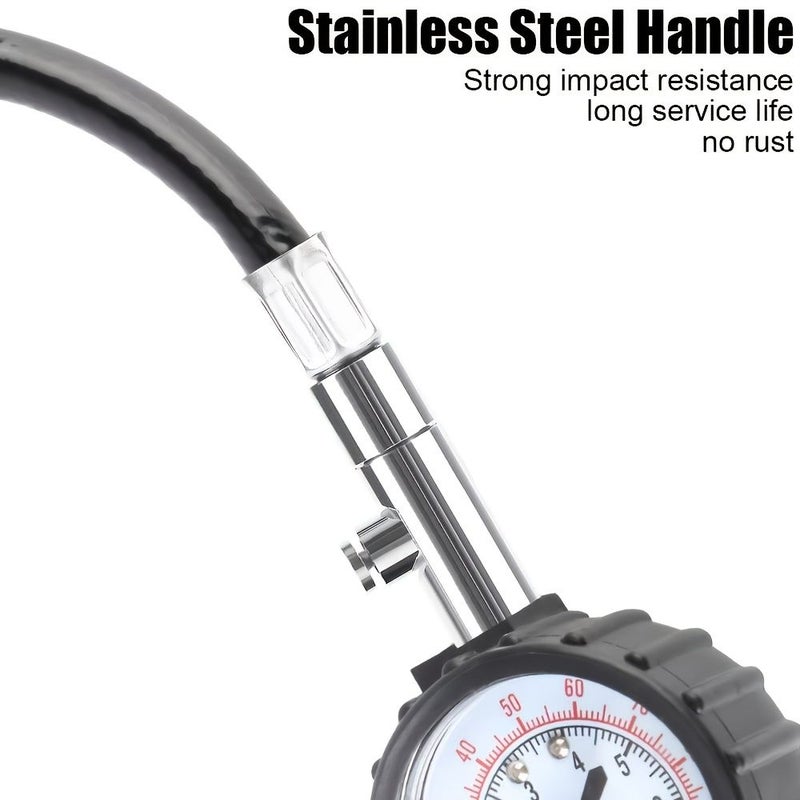 0 100 PSI High Precision Tire Pressure Gauge with a Raw Material Belt 2pcs Set Professional Digital Air Pressure Meter Precise Easy to Read Dial for Cars Trucks Motorcycles - Image 5