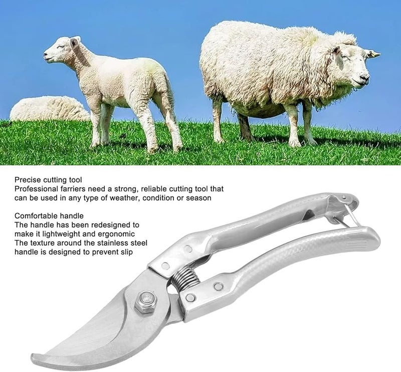 Professional Silver Stainless Steel Goat Hoof Trimmers for Livestock Farm - Image 3