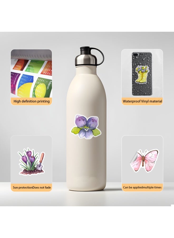 قوس قزح أورينبو 50 قطعة من ملصقات الحدائق وملصقات البستنة لسجلات القصاصات وحفلات الحديقة وهدايا الزراعة والبستنة للفتيات وهدايا للنساء والرجال - Image 4