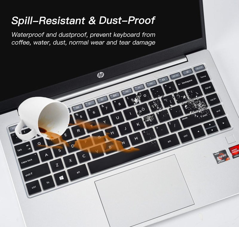 RAYA Silicone Keyboard Cover for HP Pavilion Plus 14 (ec, ef, eh, ew, ey, dq) Series Laptops | Also fit for HP Pavilion x360 14inch (ek, dy) Series & HP Envy x360 (15.6inch) Laptops (Black) - Image 5