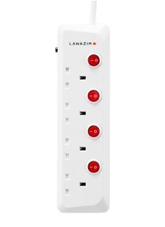 LAWAZIM heavy duty 4 Way Extension Cable with individual port on/off buttons | 5 Meters | 2990W  - Image 2