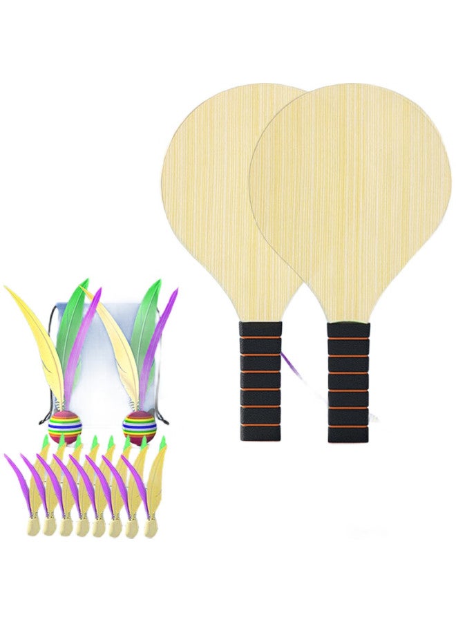 Dweck مجموعة مضارب بادل تنس الريشة ديويكي السميكة مع كرات الريشة ومضرب للبالغين والأطفال، تشمل 10 كرات ريشة - Image 1