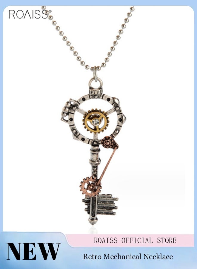 roaiss قلادة مفاتيح عصرية للجنسين قلادة تروس كلاسيكية إبداعية قلادة Steampunk - Image 1