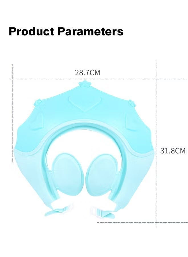 Amanli Baby shower cap, adjustable silicone shower cap, waterproof shower cap, children's ear protection bath cap, cute crown shape, suitable for children - Image 3