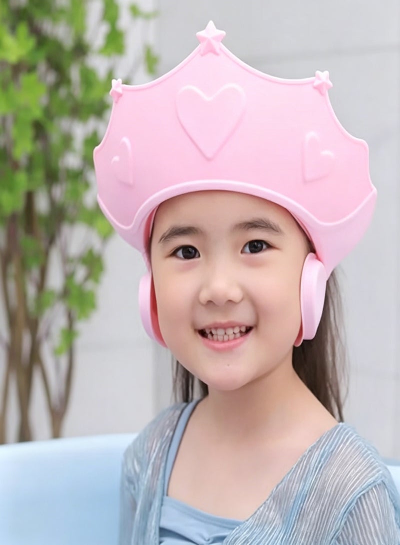 Amanli Baby shower cap, adjustable silicone shower cap, waterproof shower cap, children's ear protection bath cap, cute crown shape, suitable for children - Image 5