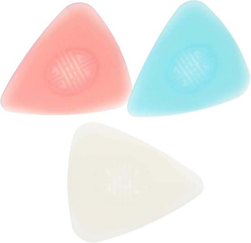 3pcs Nylon Guitar Picks for Acoustic, Electric Bass Guitars, Non-slip Sturdy Plectrums with Soft Blue, White Pink Colors for Professional String Instrument Playing - Image 1