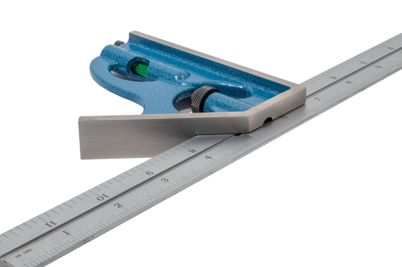 PEC Tools 2-Piece Combination Square Set - 4R 12â€ Machinist Blade Cast Steel Head, Reversible Locking Bolt, Scribe, for Metalworking, Carpentry and Multiple Applications, Made in USA - Image 3
