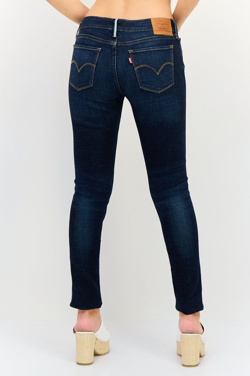 Levi's جينز نسائي ضيق مغسول قابل للتمدد، أزرق داكن - Image 3