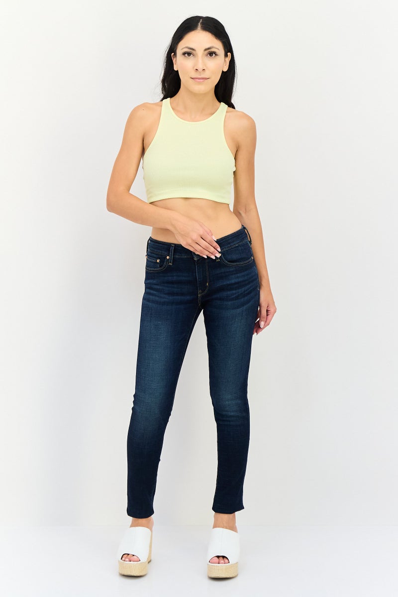 Levi's جينز نسائي ضيق مغسول قابل للتمدد، أزرق داكن - Image 4