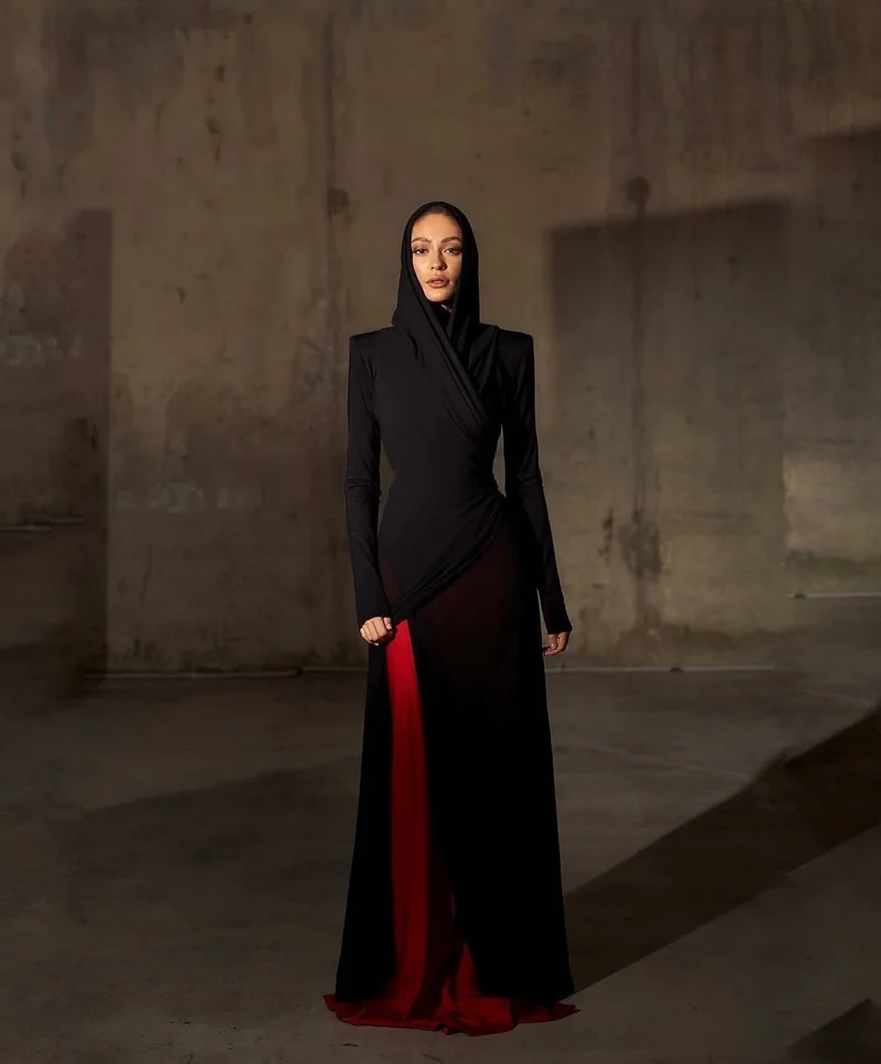 Esmira Usdabaeva Esmiralda chiffon wrap cape