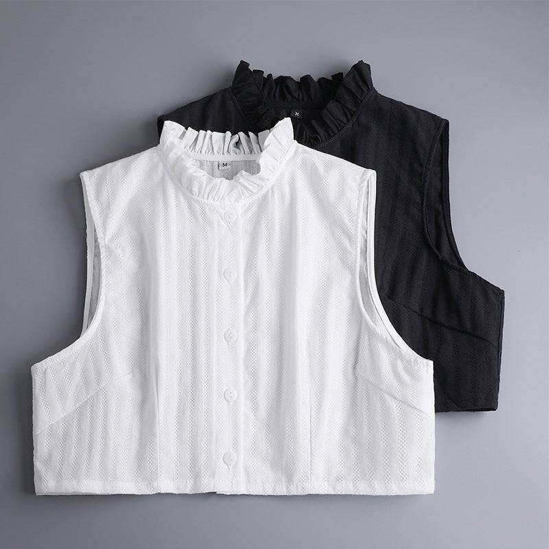Fake Collar Children''s Cotton All-match Ruffled Collar Autumn and Winter Matching Sweater Shirt Decorative Collar Vest Fake Collar - Image 1