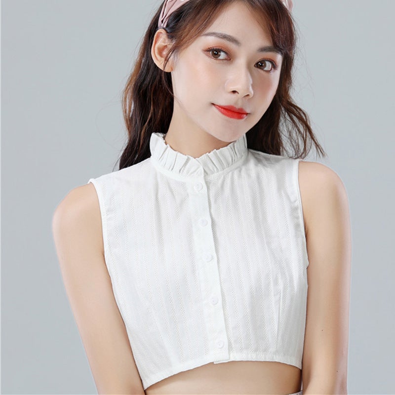 Fake Collar Children''s Cotton All-match Ruffled Collar Autumn and Winter Matching Sweater Shirt Decorative Collar Vest Fake Collar - Image 2