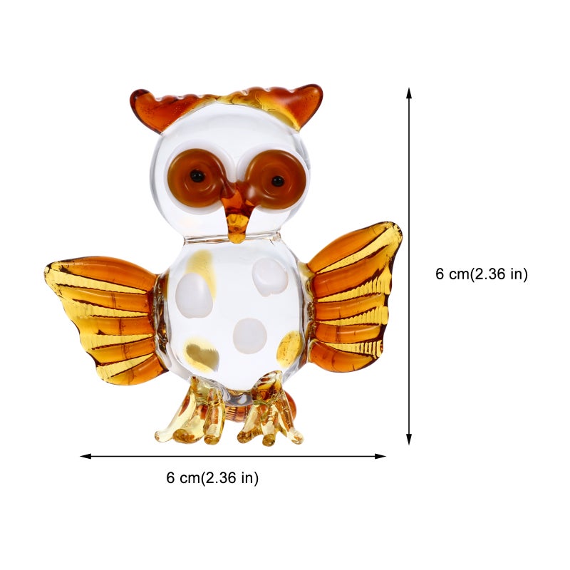 1Pc Glass Owl Ornament Desktop Ornament Home Decoration Glass Crafts - Image 2