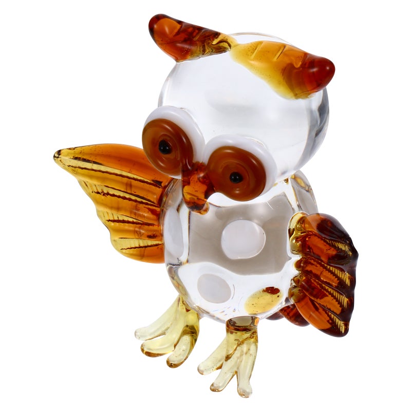 1Pc Glass Owl Ornament Desktop Ornament Home Decoration Glass Crafts - Image 5