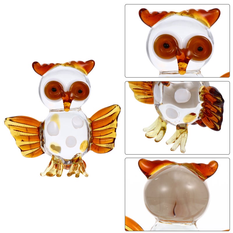 1Pc Glass Owl Ornament Desktop Ornament Home Decoration Glass Crafts - Image 3