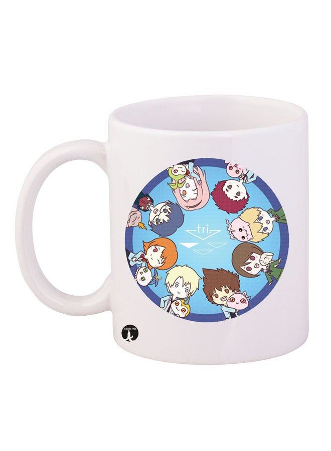RKN Digimon Printed Mug White/Blue/Brown 12ounce - Image 1
