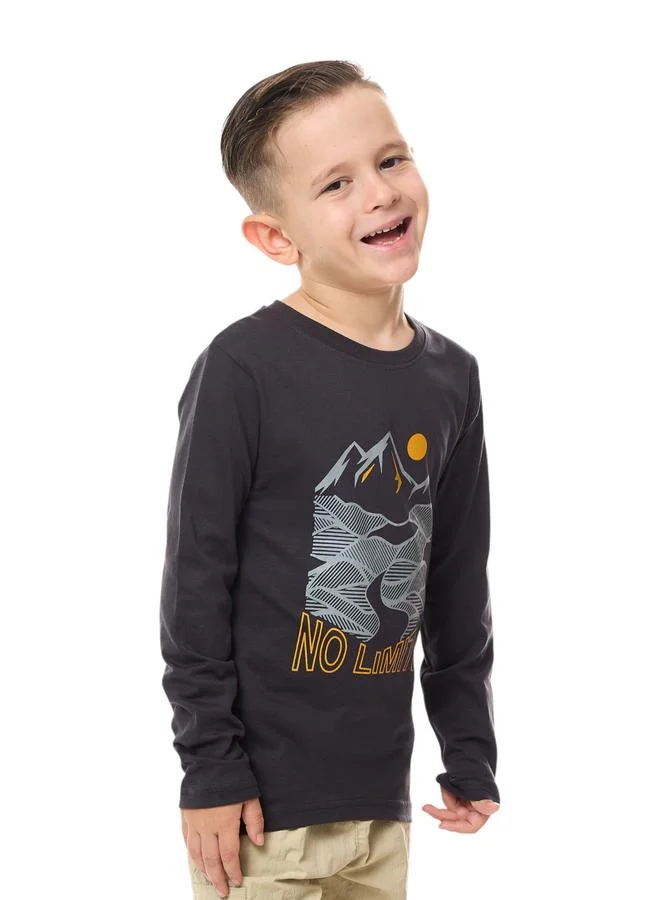 victor and jane Victor And Jane Boys Charcoal Graphic Print T-Shirt