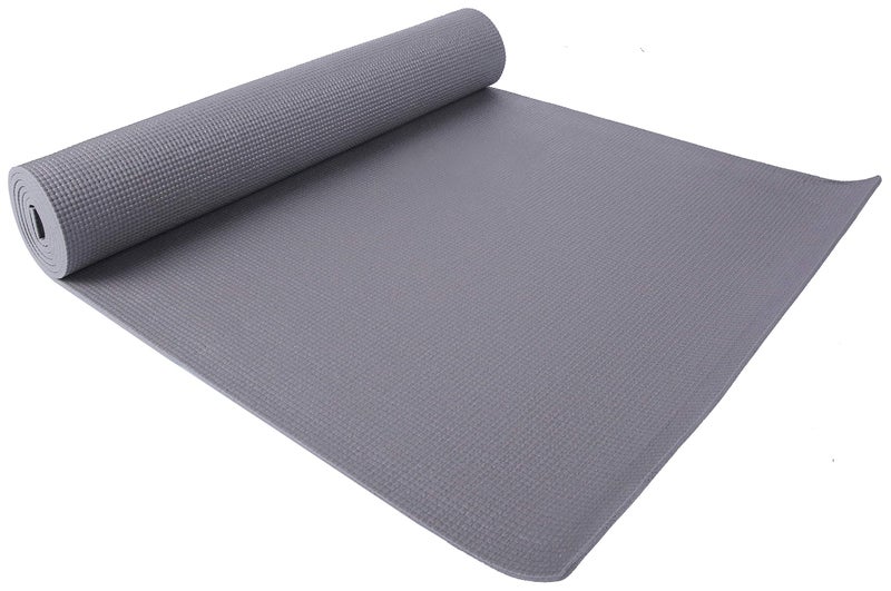 Fitvids 1/4-Inch High Density Thick Non Slip Yoga Mat with Knee Pad and Carrying Strap for Workout, Pilates, Gym Home Exercise, Grey - Image 4