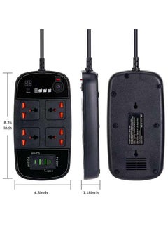 Pama BKL-888 Universal Extension Cord With 4 Universal Sockets, 2 USB ports,  2 PD Ports and 2 Meter Multicolour  - Image 2