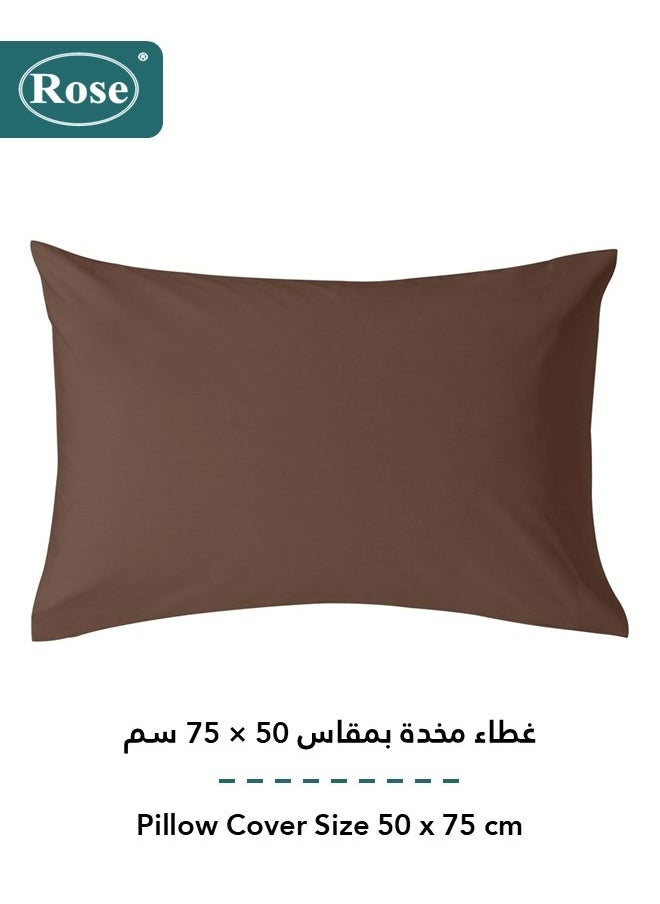Rose Rose Luxurious Plain Flat Sheet and Pillow Case, Bed Sheet 2-Pieces Set, Soft & Cozy Microfiber Breathable and Cooling, Twin / Extra Twin Size 243x167 cm, Dark Brown  - Image 4
