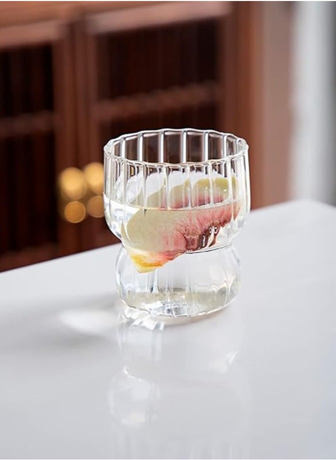 1Chase - Ripple Drinking Glasses with Straws 320 ML (Set of 4) - Image 1